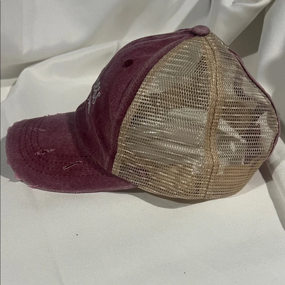 Distressed Pink and‎ Tan Cap